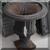 L40. Small Cast iron urn planter. 14”h - $45
